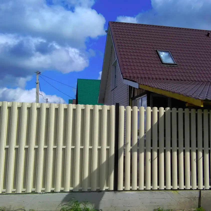 Фото 2 штакетник Полукруглый RAL1015 Слоновая Кость сторона А и Б односторонний