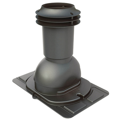 Выход вентиляции канализационный Viotto RAL7024 серый графит с универсальным проходным элементом