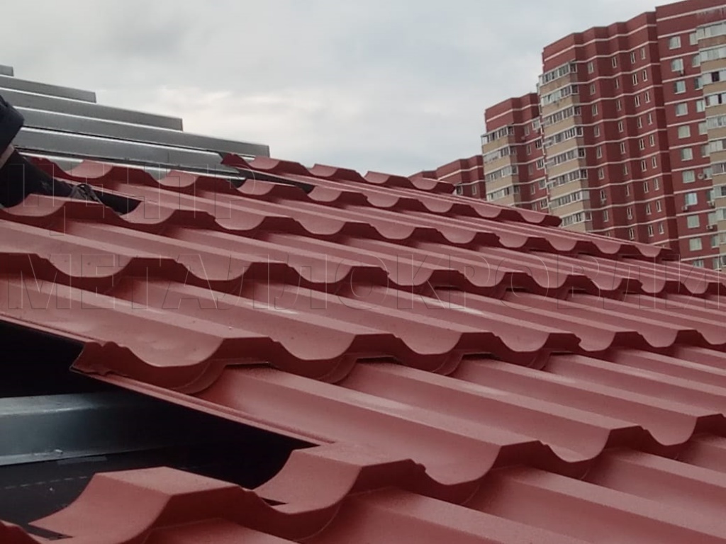 Металлочерепица Геркулес 8004 терракотовый Стальной Бархат от Центра Металлокровли в Челябинске