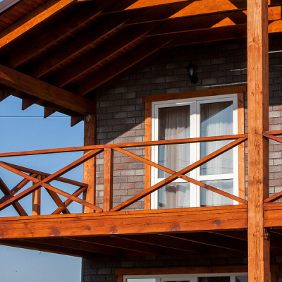 Фaсадная плитка Hauberk коллекция Кирпич цвет Мраморный на фасаде дома фото 2