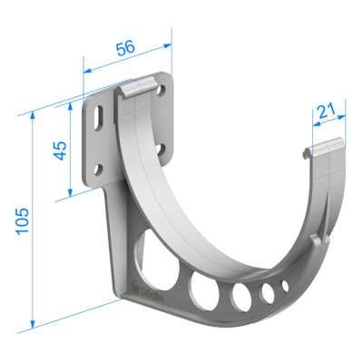 Кронштейн желоба карнизный ДЕКЕ STANDARD d120мм цвет Белый размеры