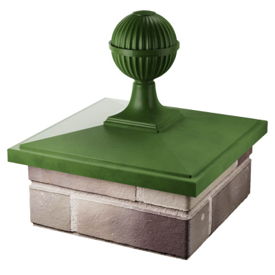 Колпак БонаМоно Зеленый с шаром на столб 1.5х1.5 кирпича фото 3