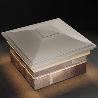 Колпак ZKING MONBLAN 385мм на столб 1.5 кирпича Бежевый с подсветкой фото 3